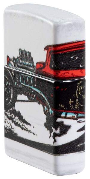 Зажигалка ZIPPO Hot Rod Design с покрытием 540 Matte, латунь/сталь, белая, матовая, 38x13x57 мм 48660 Zippo, Артикул: 48660 фото №1