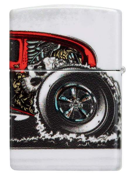 Зажигалка ZIPPO Hot Rod Design с покрытием 540 Matte, латунь/сталь, белая, матовая, 38x13x57 мм 48660 Zippo, Артикул: 48660 фото №1