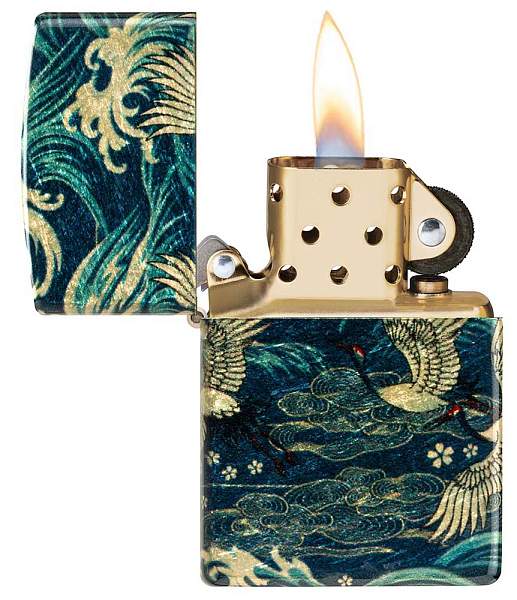 Зажигалка ZIPPO Eastern с покрытием 540 Tumbled Brass, латунь/сталь, зеленая, 38x13x57 мм 48684 Zippo, Артикул: 48684 фото №1