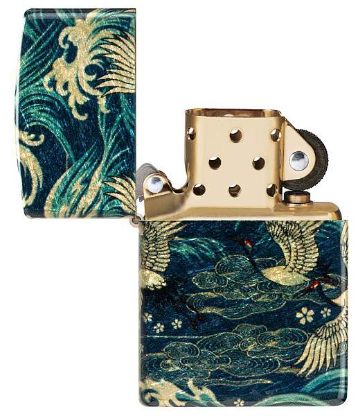 Зажигалка ZIPPO Eastern с покрытием 540 Tumbled Brass, латунь/сталь, зеленая, 38x13x57 мм 48684 Zippo, Артикул: 48684 фото №1