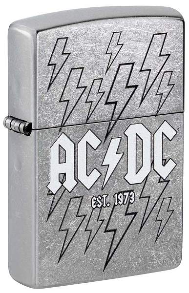 Зажигалка ZIPPO AC/DC с покрытием Street Chrome, латунь/сталь, серебристая, 38x13x57 мм 48641 Zippo, Артикул: 48641 фото №1
