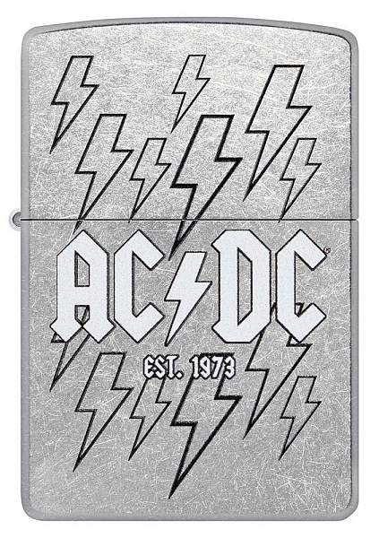 Зажигалка ZIPPO AC/DC с покрытием Street Chrome, латунь/сталь, серебристая, 38x13x57 мм 48641 Zippo, Артикул: 48641 фото №1