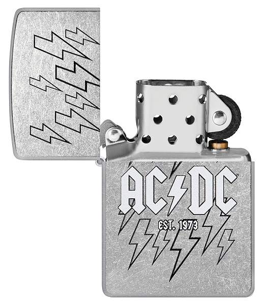 Зажигалка ZIPPO AC/DC с покрытием Street Chrome, латунь/сталь, серебристая, 38x13x57 мм 48641 Zippo, Артикул: 48641 фото №1