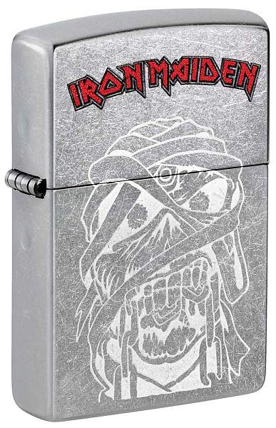Зажигалка ZIPPO Iron Maiden с покрытием Street Chrome, латунь/сталь, серебристая, 38x13x57 мм 48667 Zippo, Артикул: 48667 фото №1