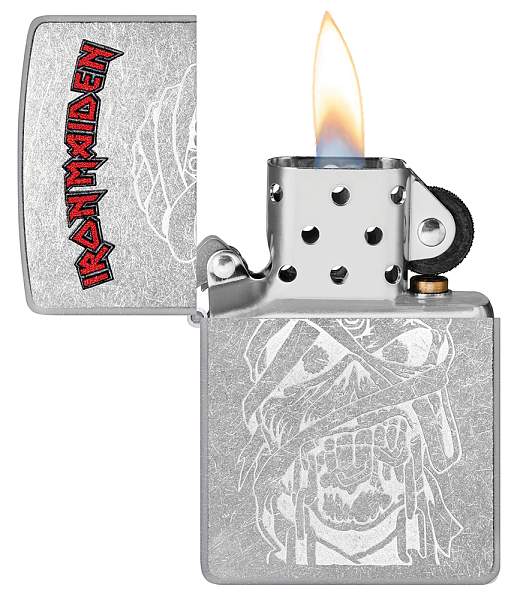 Зажигалка ZIPPO Iron Maiden с покрытием Street Chrome, латунь/сталь, серебристая, 38x13x57 мм 48667 Zippo, Артикул: 48667 фото №1