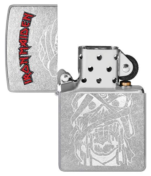 Зажигалка ZIPPO Iron Maiden с покрытием Street Chrome, латунь/сталь, серебристая, 38x13x57 мм 48667 Zippo, Артикул: 48667 фото №1