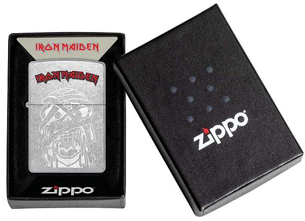 Зажигалка ZIPPO Iron Maiden с покрытием Street Chrome, латунь/сталь, серебристая, 38x13x57 мм 48667 Zippo, Артикул: 48667 фото №1