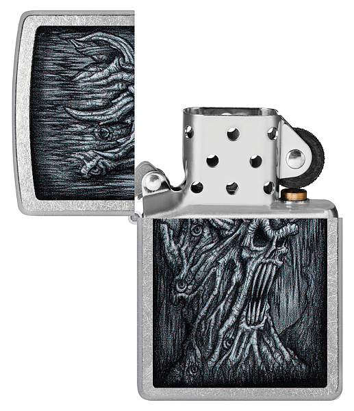 Зажигалка ZIPPO Evil Tree с покрытием Street Chrome, латунь/сталь, серебристая, 38x13x57 мм 48681 Zippo, Артикул: 48681 фото №1