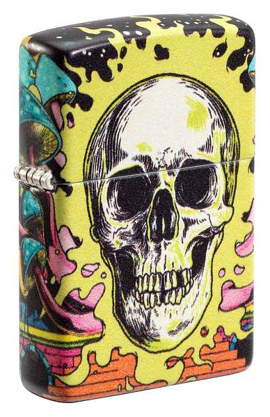 Зажигалка ZIPPO Skull Design с покрытием Glow In The Dark Green,латунь/сталь,разноцветная38x13x57 мм 48640 Zippo, Артикул: 48640 фото №1