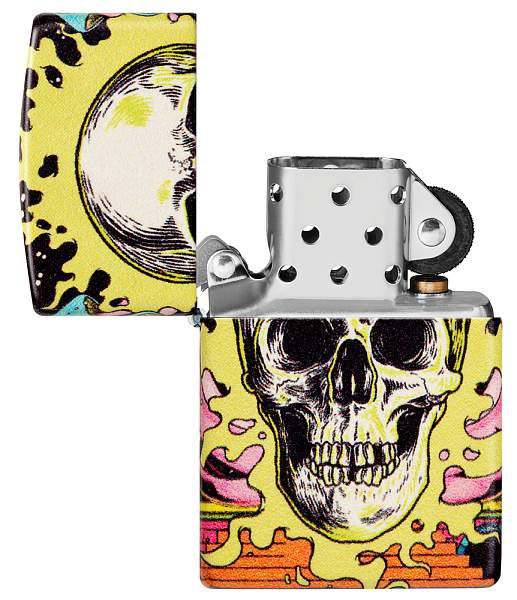 Зажигалка ZIPPO Skull Design с покрытием Glow In The Dark Green,латунь/сталь,разноцветная38x13x57 мм 48640 Zippo, Артикул: 48640 фото №1