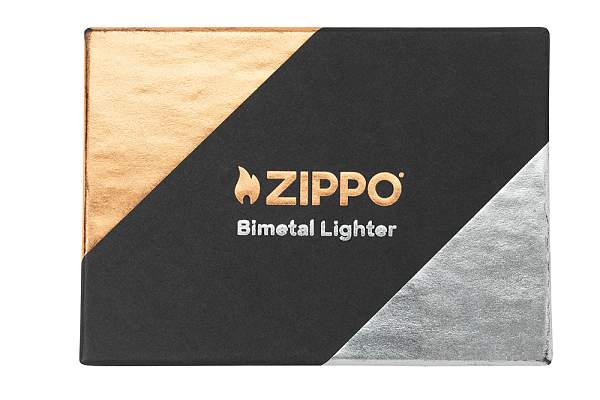 Зажигалка ZIPPO Bimetal с двойным металлическим покрытием, медь/латунь/сталь, медная, 38x13x57 мм 48694 Zippo, Артикул: 48694 фото №1