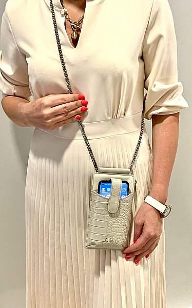 Сумочка для телефона Vasheron, Артикул: 9244-N.Croco Beige фото №1