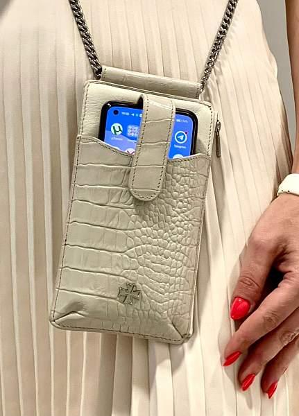 Сумочка для телефона Vasheron, Артикул: 9244-N.Croco Beige фото №1