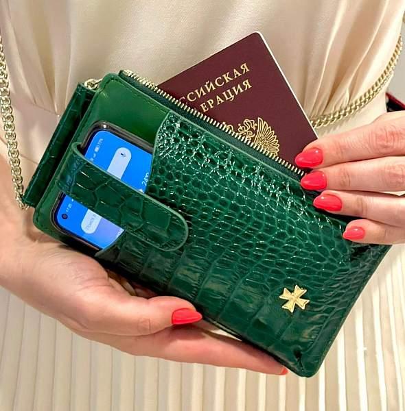 Сумочка для телефона Vasheron, Артикул: 9244-N.Croco Green фото №1