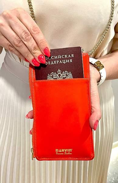 Сумочка для телефона Vasheron, Артикул: 9244-N.Croco Orange фото №1