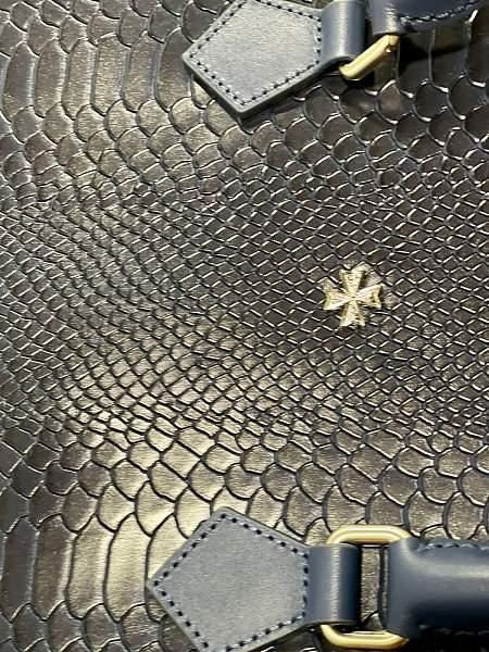 Кожаная деловая женская сумка Narvin Vasheron, Артикул: 9804-N.Anaconda D.Blue фото №1