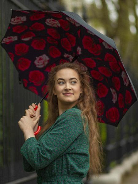 L754-4427 FloatingRoses (Красные розы) Зонт женский трость Fulton Fulton, Артикул: L754-4427 FloatingRoses фото №1