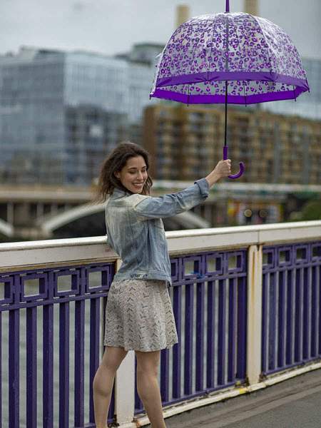 L042-4426 PurpleLeopard (Фиолетовый леопард) Зонт женский трость Fulton Fulton, Артикул: L042-4426 PurpleLeopard фото №1