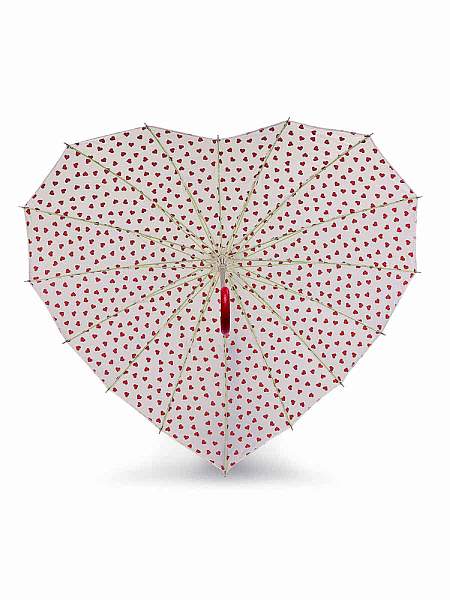 L909-4383 RedHearts (Красные сердечки) Зонт женский трость Fulton Fulton, Артикул: L909-4383 RedHearts фото №1