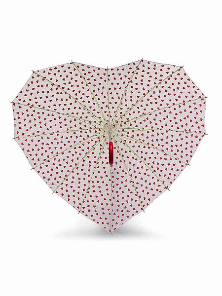 L909-4383 RedHearts (Красные сердечки) Зонт женский трость Fulton Fulton, Артикул: L909-4383 RedHearts фото №1