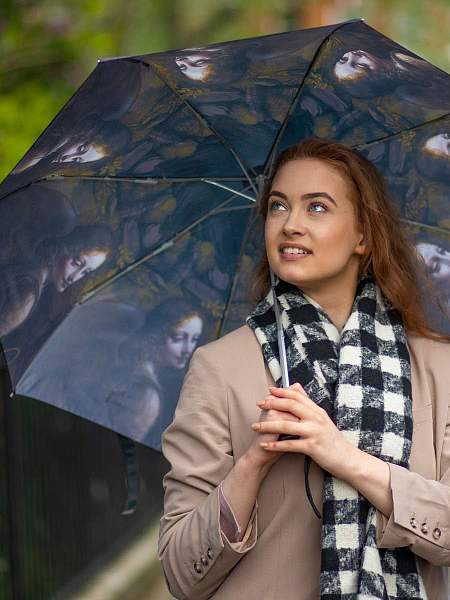 L849-4434 AngelfromTheVirginOfTheRock (Мадонна в скалах,Л.Винчи) Зонт женский механика Fulton Fulton, Артикул: L849-4434 AngelfromTheVirginOfTheRock фото №1