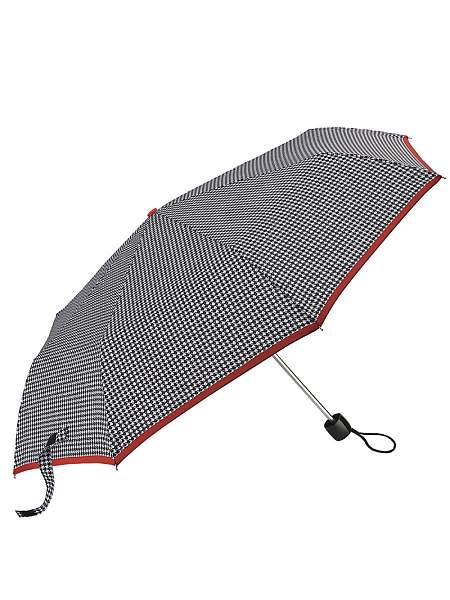 L354-4416 HoundstoothRedBorder (Гусиная лапка) Зонт женский механика Fulton Fulton, Артикул: L354-4416 HoundstoothRedBorder фото №1