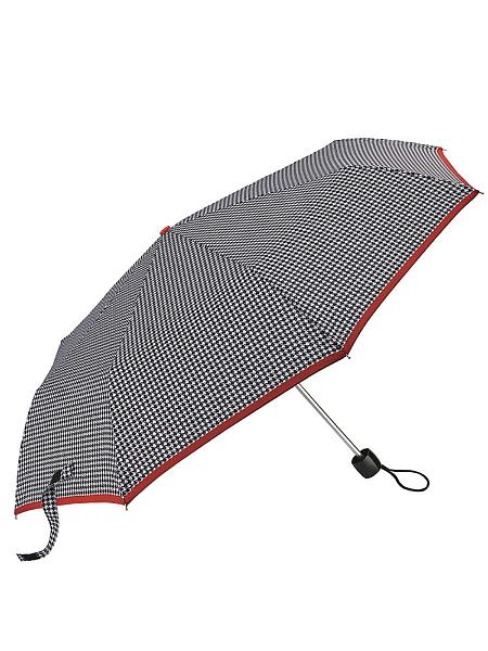L354-4416 HoundstoothRedBorder (Гусиная лапка) Зонт женский механика Fulton Fulton, Артикул: L354-4416 HoundstoothRedBorder фото №1
