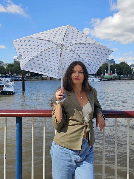 L501-4372 EvilEye (Горошек на белом) Зонт женский механика Fulton Fulton, Артикул: L501-4372 EvilEye фото №1