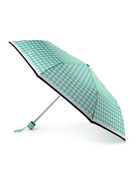 L354-4374 MintyHoundstooth (Зеленая гусиная лапка) Зонт женский механика Fulton Fulton, Артикул: L354-4374 MintyHoundstooth фото №1