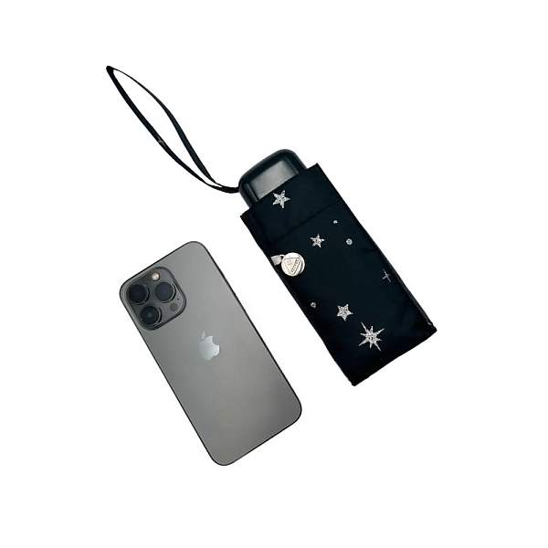 L501-4409 GlitterStarsblack (Блестящие звезды) Зонт женский механика Fulton Fulton, Артикул: L501-4409 GlitterStarsblack фото №1