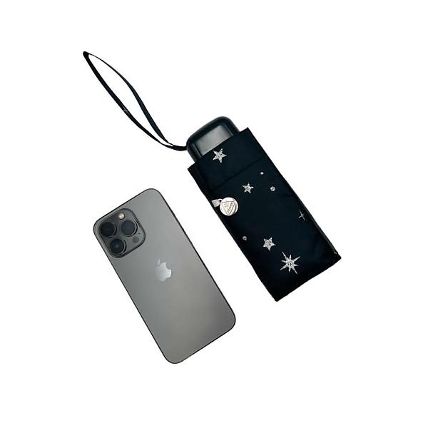 L501-4409 GlitterStarsblack (Блестящие звезды) Зонт женский механика Fulton Fulton, Артикул: L501-4409 GlitterStarsblack фото №1