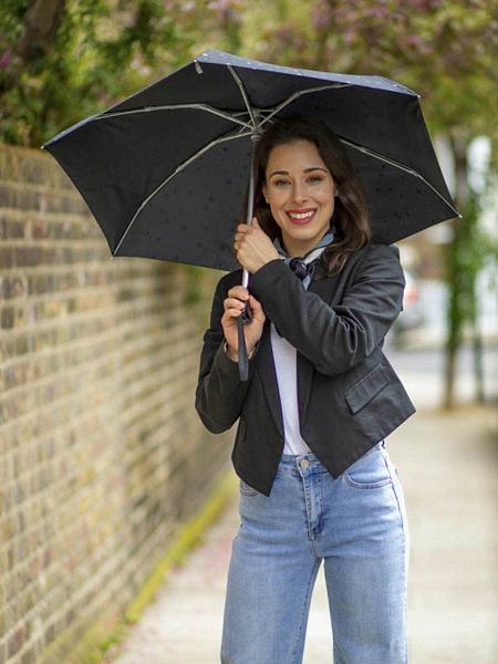 L501-4409 GlitterStarsblack (Блестящие звезды) Зонт женский механика Fulton Fulton, Артикул: L501-4409 GlitterStarsblack фото №1