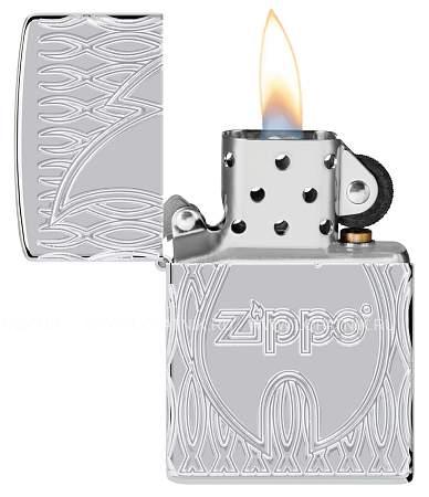 зажигалка zippo armor® с покрытием high polish chrome, латунь/сталь, серебристая, 38x13x57 мм 48838 Zippo