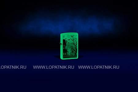 зажигалка zippo spooky design с покрытием glow in the dark green, латунь/сталь, белая, 38x13x57 мм 48727 Zippo