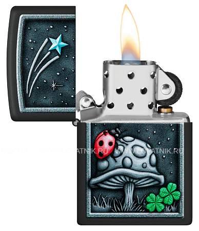 зажигалка zippo ladybug design с покрытием black matte, латунь/сталь, черная, матовая, 38x13x57 мм 48724 Zippo