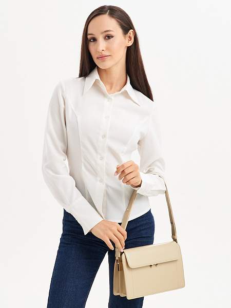 JS-9993-61 бежевая сумка женская (кожа) Jane's Story Jane's Story, Артикул: JS-9993-61 фото №1