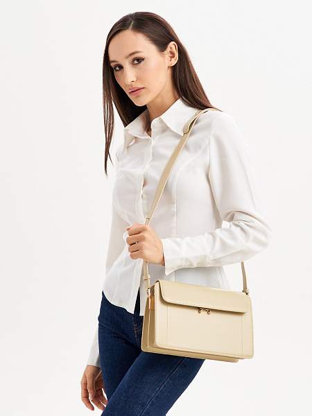 JS-9993-61 бежевая сумка женская (кожа) Jane's Story Jane's Story, Артикул: JS-9993-61 фото №1