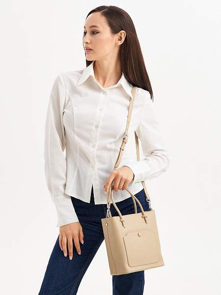 JS-8130-61 бежевая сумка женская (кожа) Jane's Story Jane's Story, Артикул: JS-8130-61 фото №1