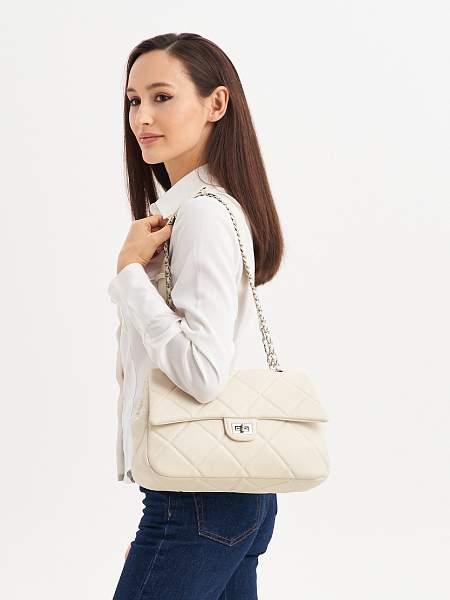 JS-8705-62 белая сумка женская (кожа) Jane's Story Jane's Story, Артикул: JS-8705-62 фото №1