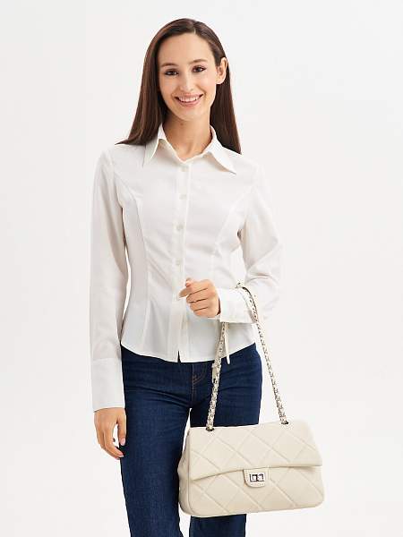 JS-8705-62 белая сумка женская (кожа) Jane's Story Jane's Story, Артикул: JS-8705-62 фото №1