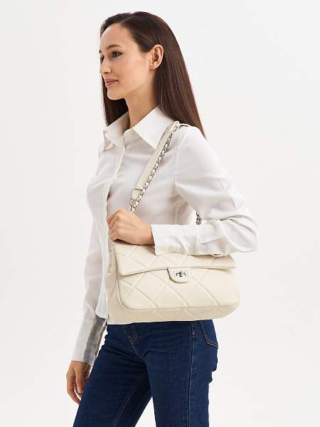 JS-8705-62 белая сумка женская (кожа) Jane's Story Jane's Story, Артикул: JS-8705-62 фото №1