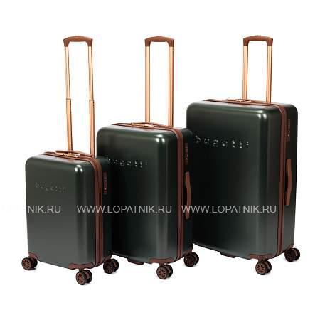 набор из 3 чемоданов bugatti amelia, зеленый, поликарбонат / абс-пластик, 50х29х76 см 49716310 BUGATTI