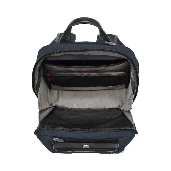 Рюкзак VICTORINOX Architecture Urban2 City Backpack 14'', синий, полиэстер / кожа, 30x19x42 см, 17 л 612670 Victorinox, Артикул: 612670 фото №1
