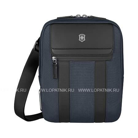 сумка через плечо victorinox architecture urban 2 crossbody bag,синий, полиэстер/кожа, 9x22x28 см,6л 612675 Victorinox
