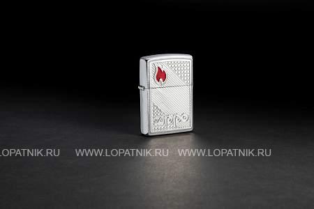 зажигалка zippo classic с покрытием brushed chrome, латунь/сталь, серебристая, 38x13x57 мм 48126 Zippo