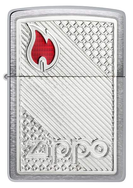 Зажигалка ZIPPO Classic с покрытием Brushed Chrome, латунь/сталь, серебристая, 38x13x57 мм 48126 Zippo, Артикул: 48126 фото №1