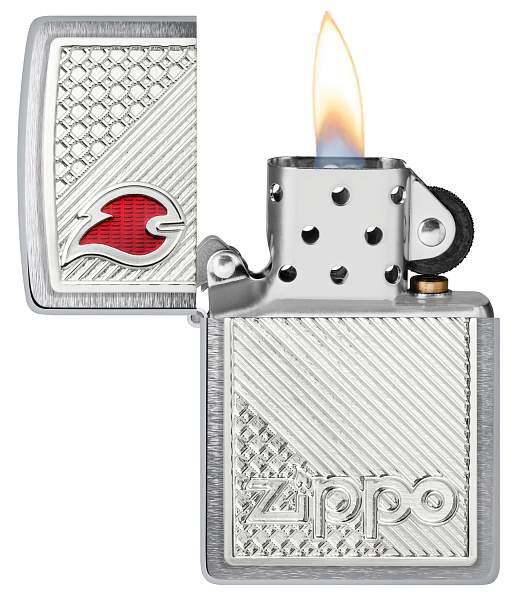 Зажигалка ZIPPO Classic с покрытием Brushed Chrome, латунь/сталь, серебристая, 38x13x57 мм 48126 Zippo, Артикул: 48126 фото №1