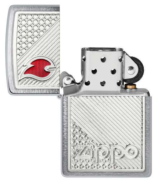 Зажигалка ZIPPO Classic с покрытием Brushed Chrome, латунь/сталь, серебристая, 38x13x57 мм 48126 Zippo, Артикул: 48126 фото №1