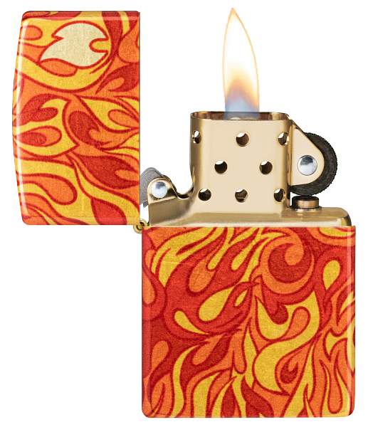 Зажигалка ZIPPO Fire с покрытием 540 Tumbled Brass, латунь/сталь, разноцветная, 38x13x57 мм 48981 Zippo, Артикул: 48981 фото №1