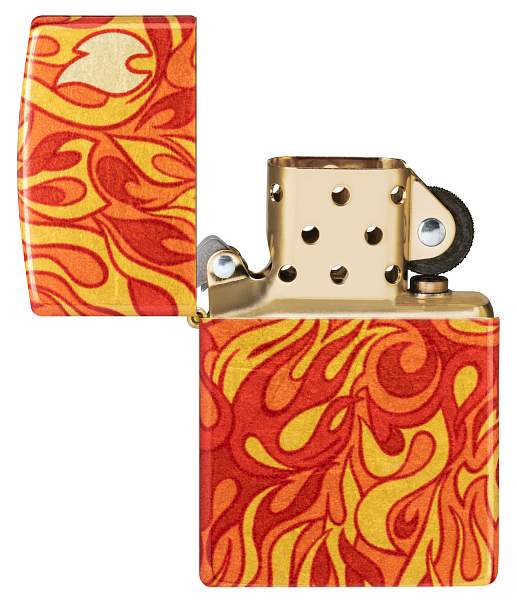 Зажигалка ZIPPO Fire с покрытием 540 Tumbled Brass, латунь/сталь, разноцветная, 38x13x57 мм 48981 Zippo, Артикул: 48981 фото №1